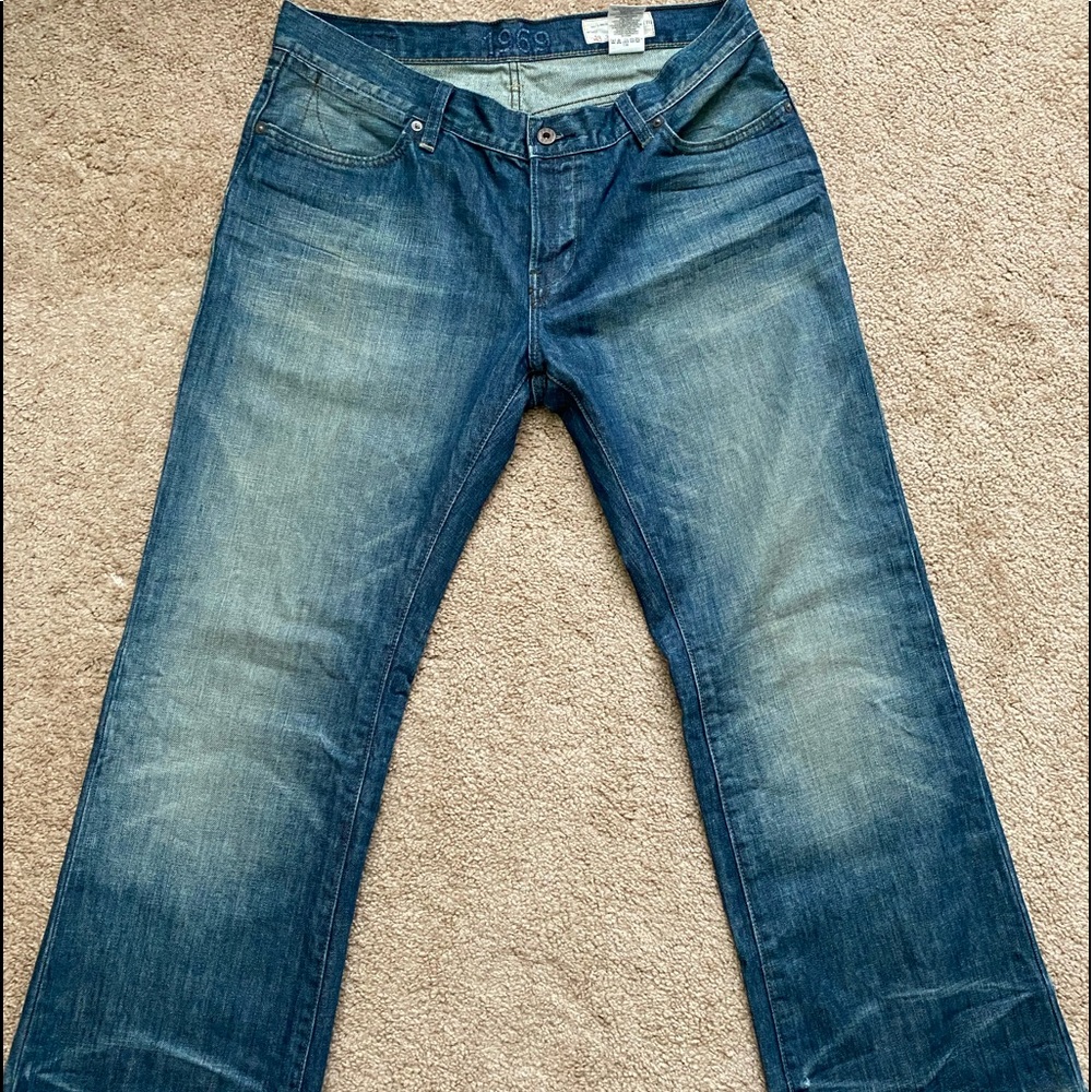 Men’s Gap Low Rise Boot Fit Faded Blue Jeans 33x29